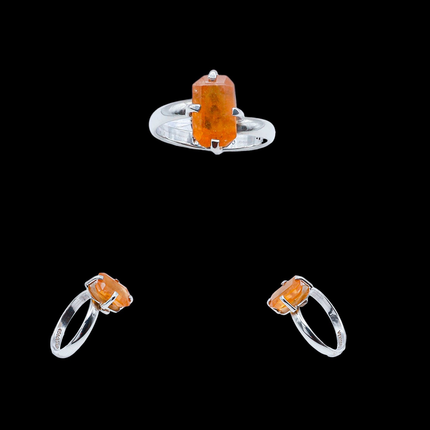 Anillo de Granate Hessonita