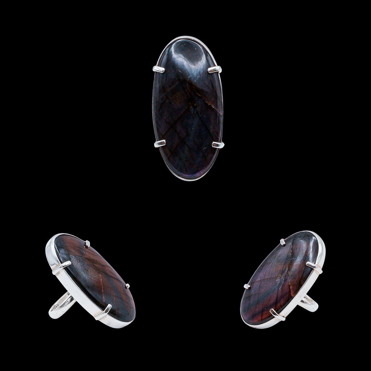 Anillo de Labradorita Purpura