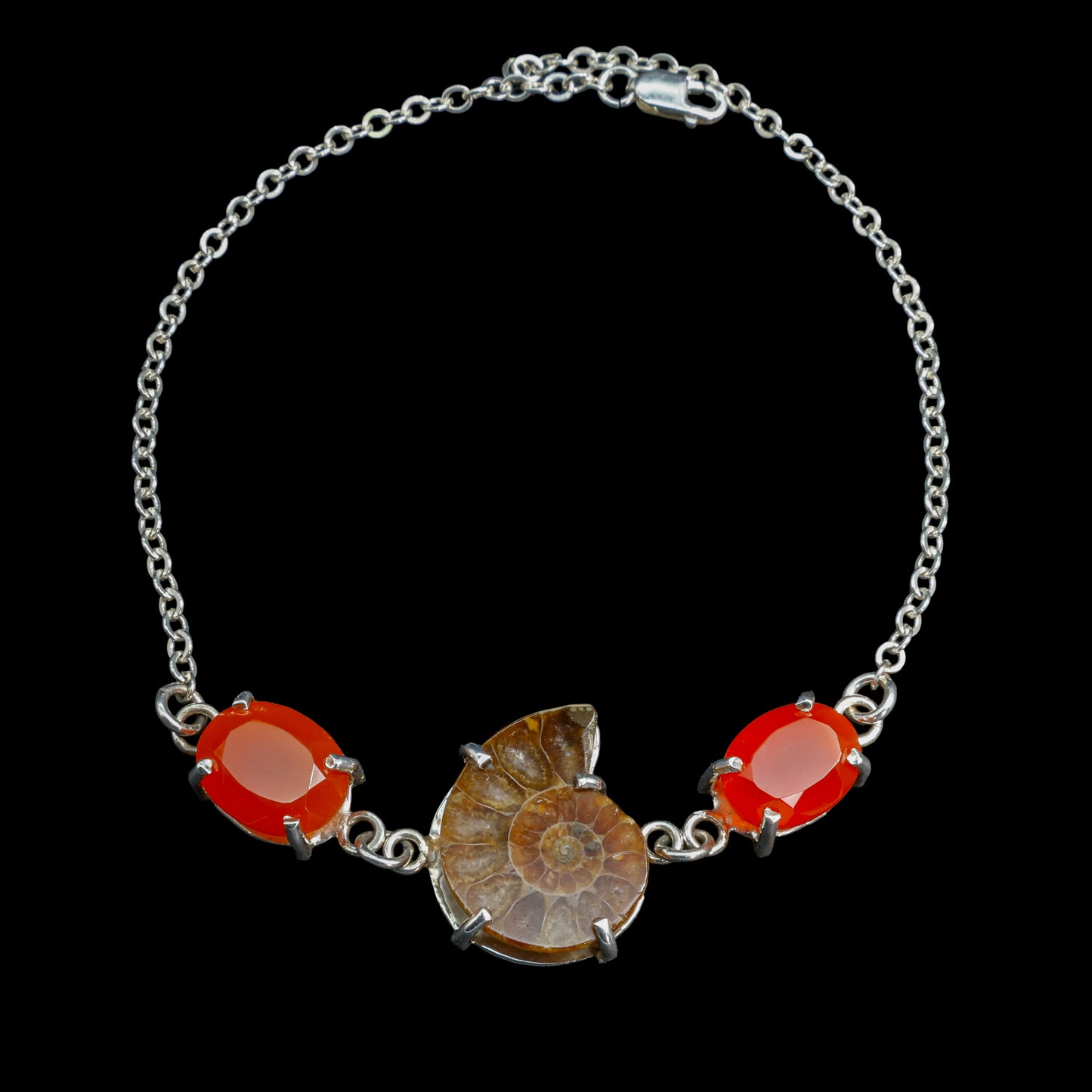 Pulsera de Ammonite y Cornalina