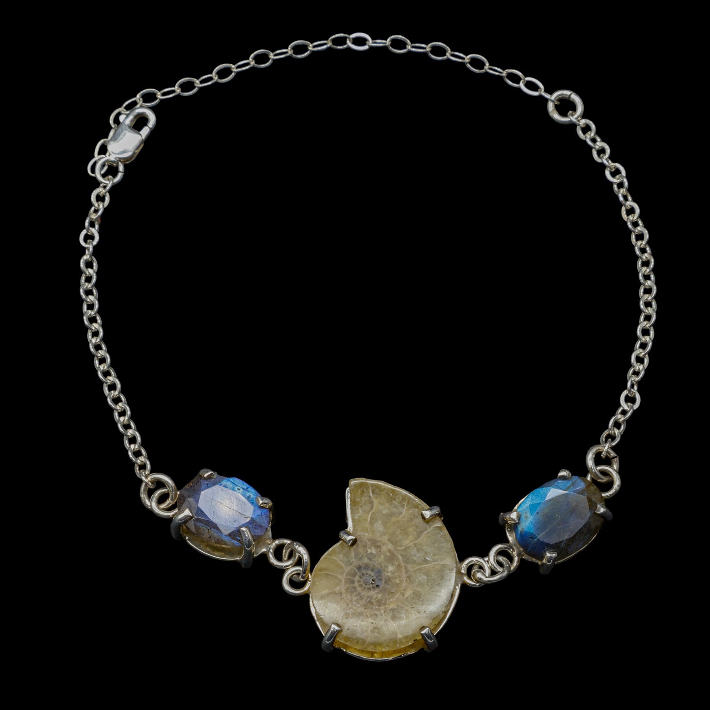 Pulsera de Ammonite y Labradorita