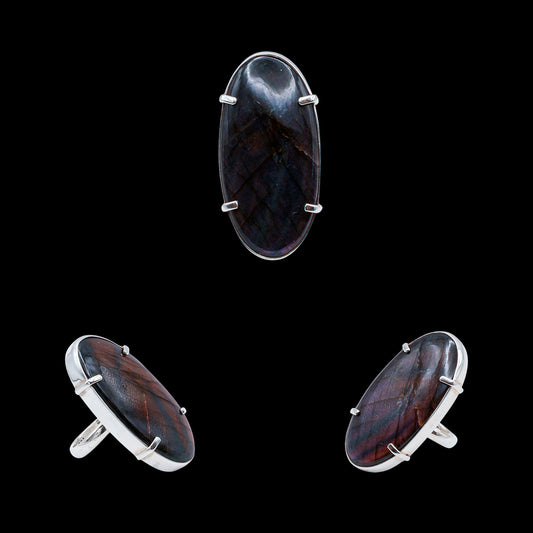 Anillo de Labradorita Purpura