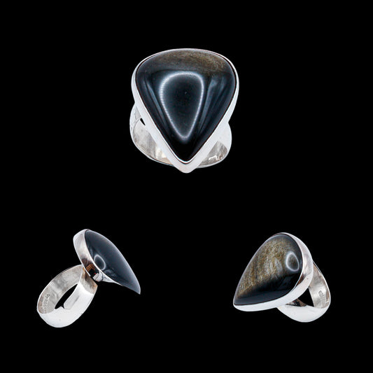 Anillo de Obsidiana Dorada