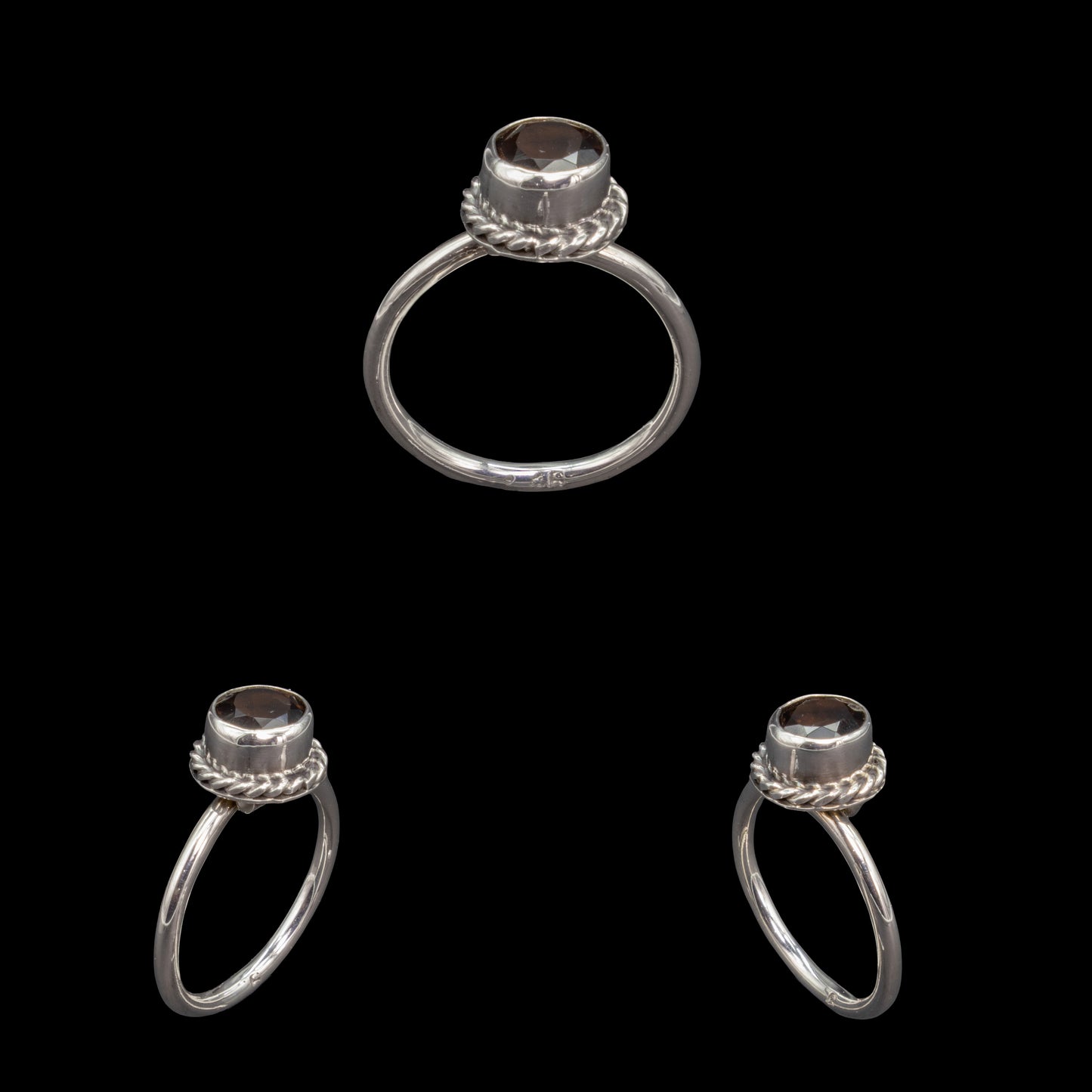 Anillo de Cuarzo Ahumado