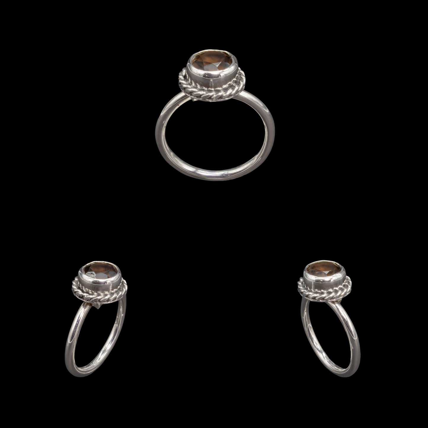Anillo de Cuarzo Ahumado