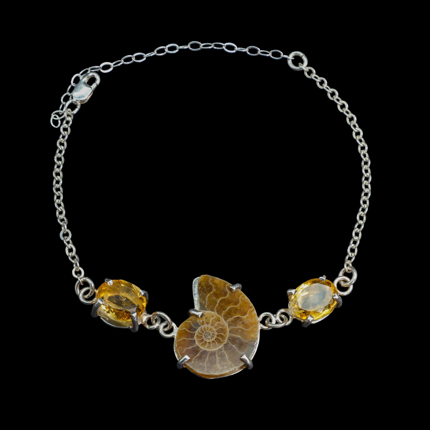 Pulsera de Ammonite y Citrino