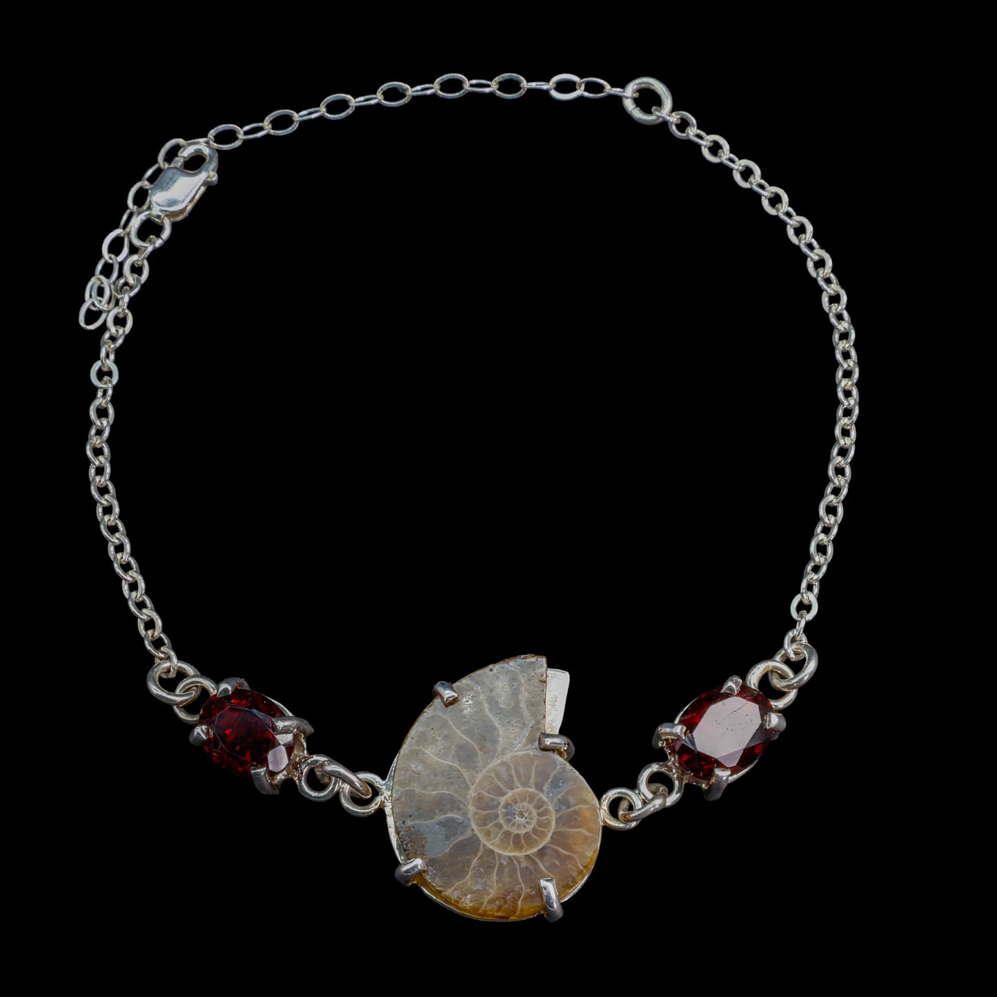 Pulsera de Ammonite y Granate
