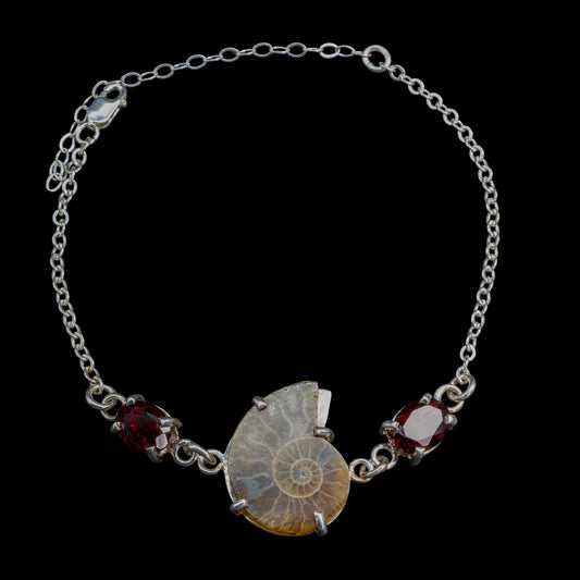 Pulsera de Ammonite y Granate