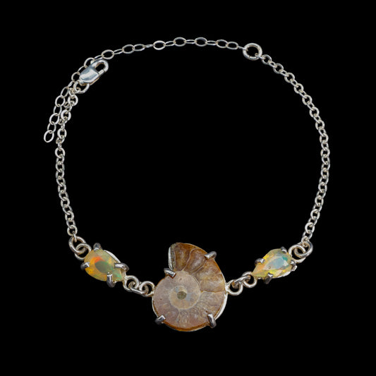 Pulsera de Ammonite y Ópalo